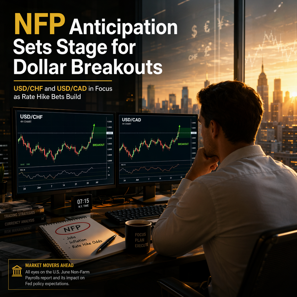 USD/CHF and USD/CAD Poised for Breakouts Ahead of U.S. June NFP Report