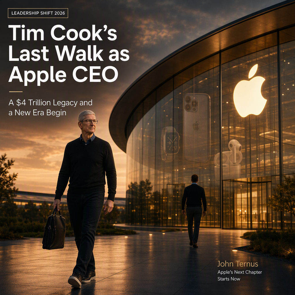Tim Cook Steps Down as Apple CEO After Leading Company to $4 Trillion Valuation