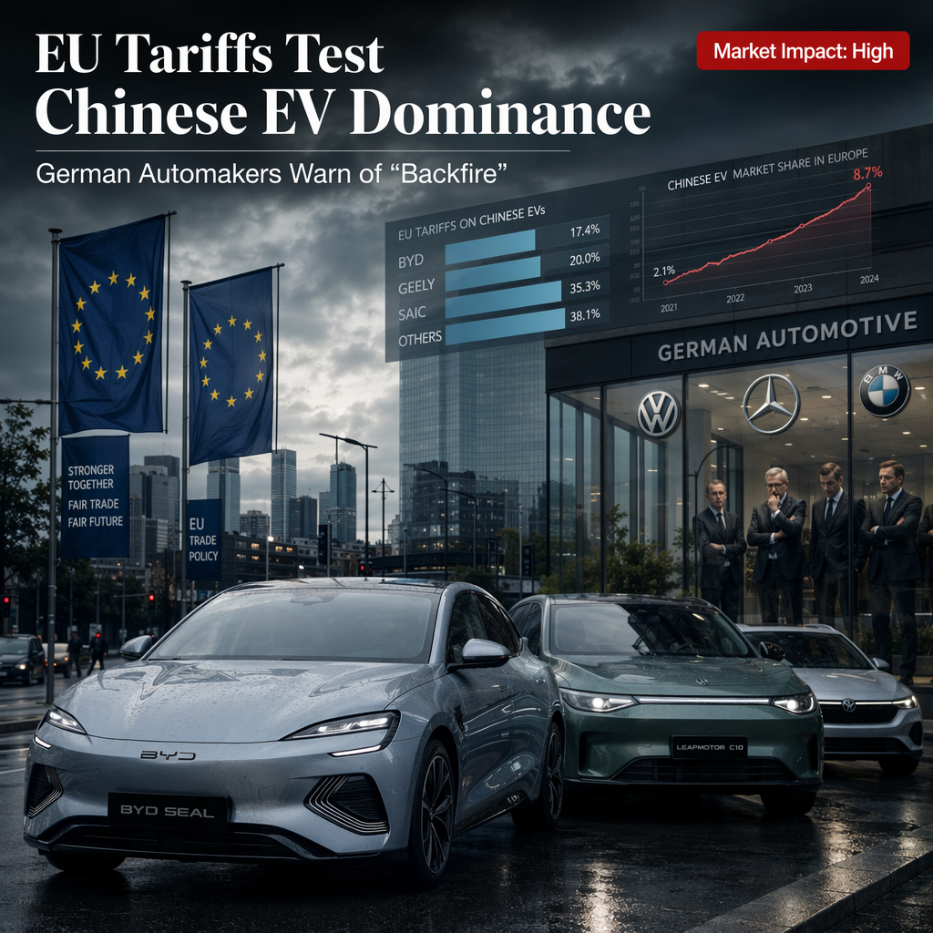 EU Imposes Tariffs on Chinese EVs Amid Surge in Market Share and German Opposition