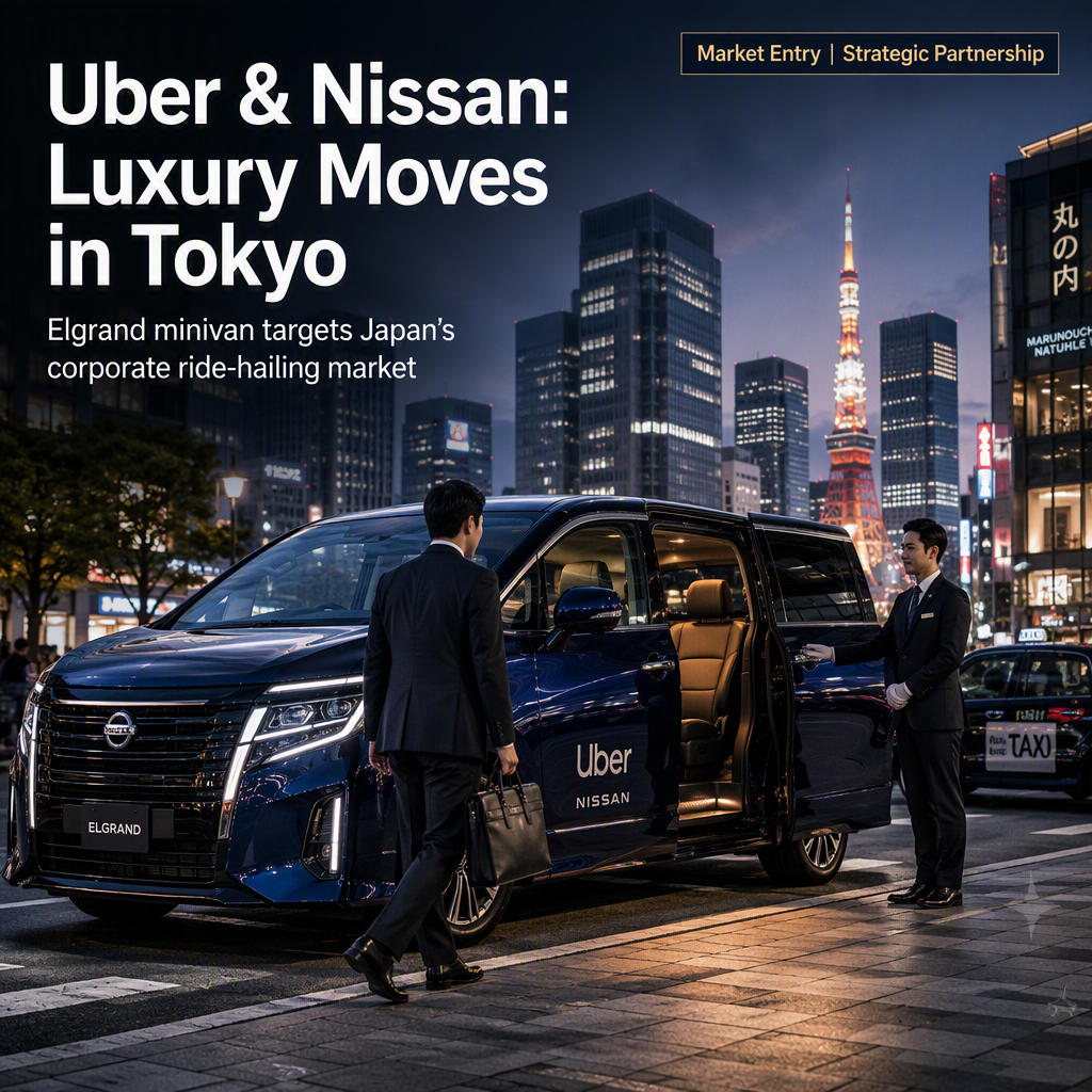 Uber Partners with Nissan to Launch Elgrand Minivan in Japan, Targeting Corporate Ride-Hailing Market