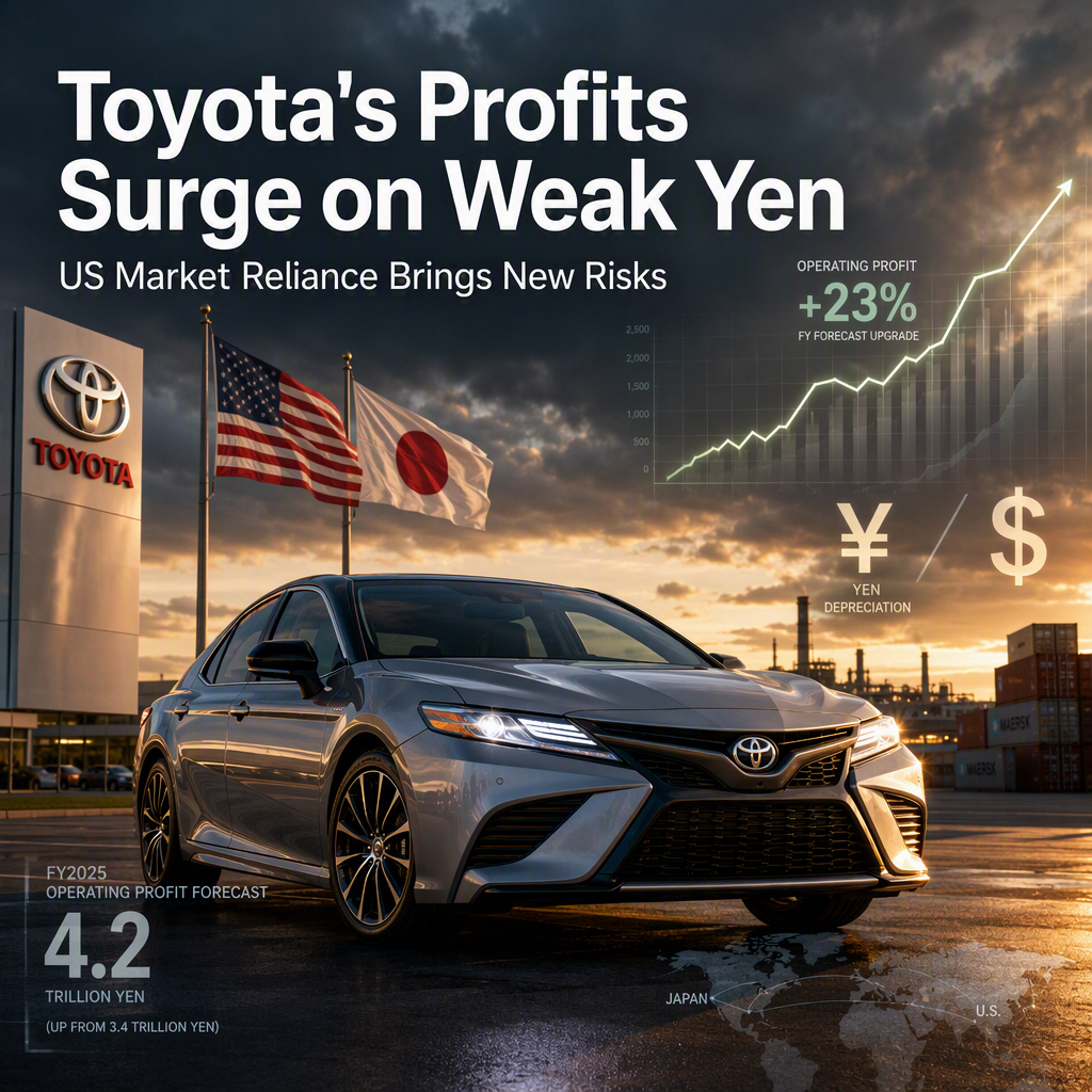 Toyota Boosts Profit Forecast Amid US Market Reliance and Yen Depreciation