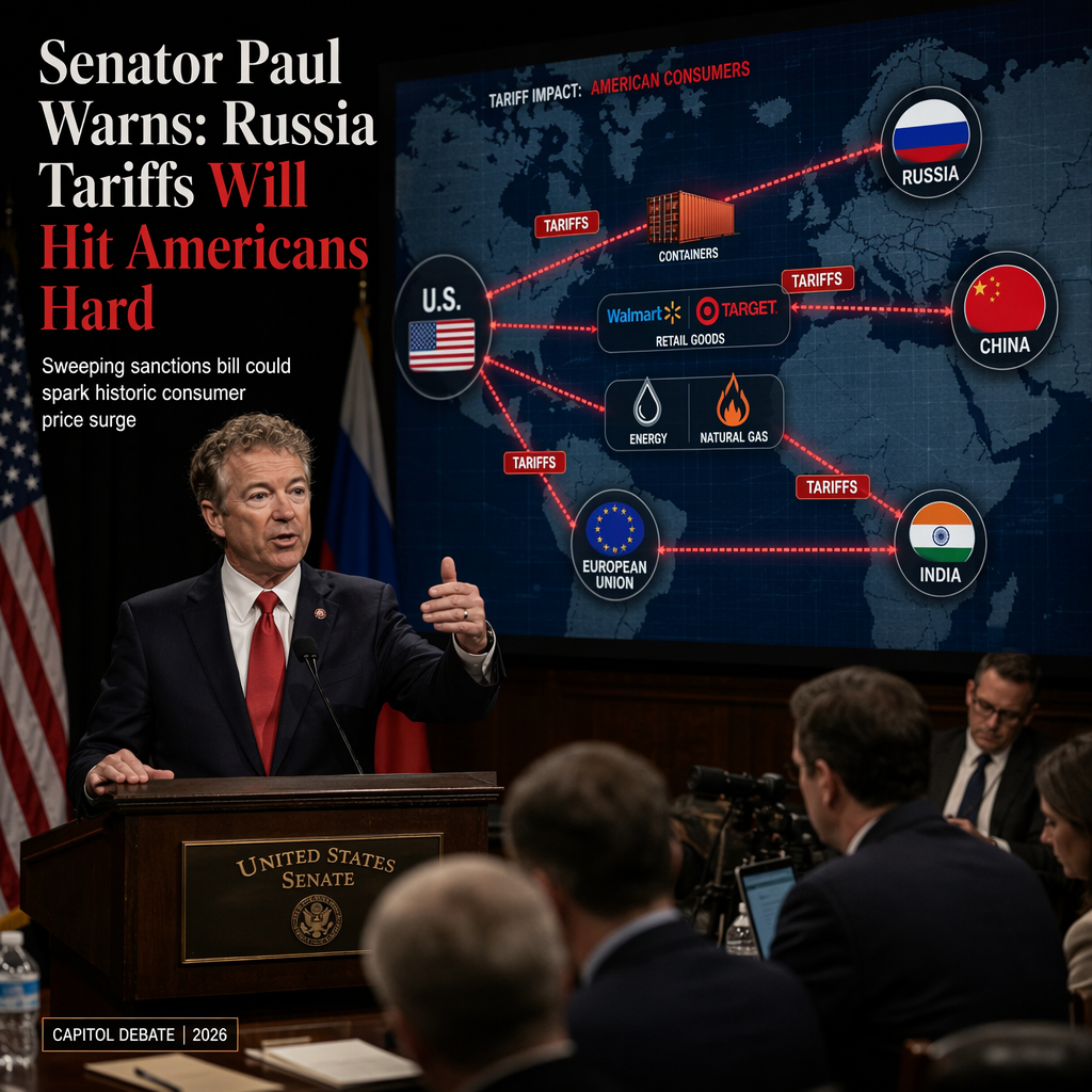 Senator Rand Paul Criticizes Proposed Russia Sanctions Bill for Potential Economic Harm to Americans