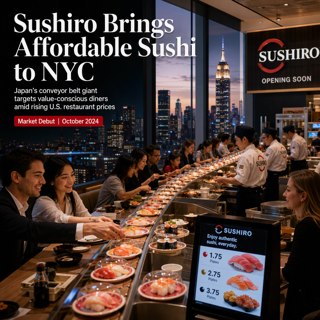 Sushiro Targets U.S. Market with Affordable Sushi Amid Rising Dining Costs