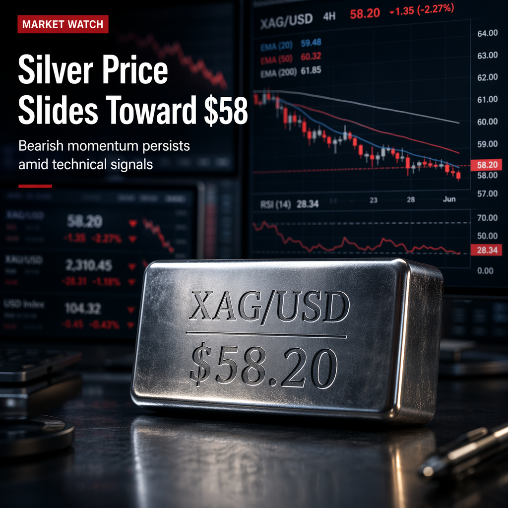 Silver Price Slides Toward $58 Amid Persistent Bearish Momentum