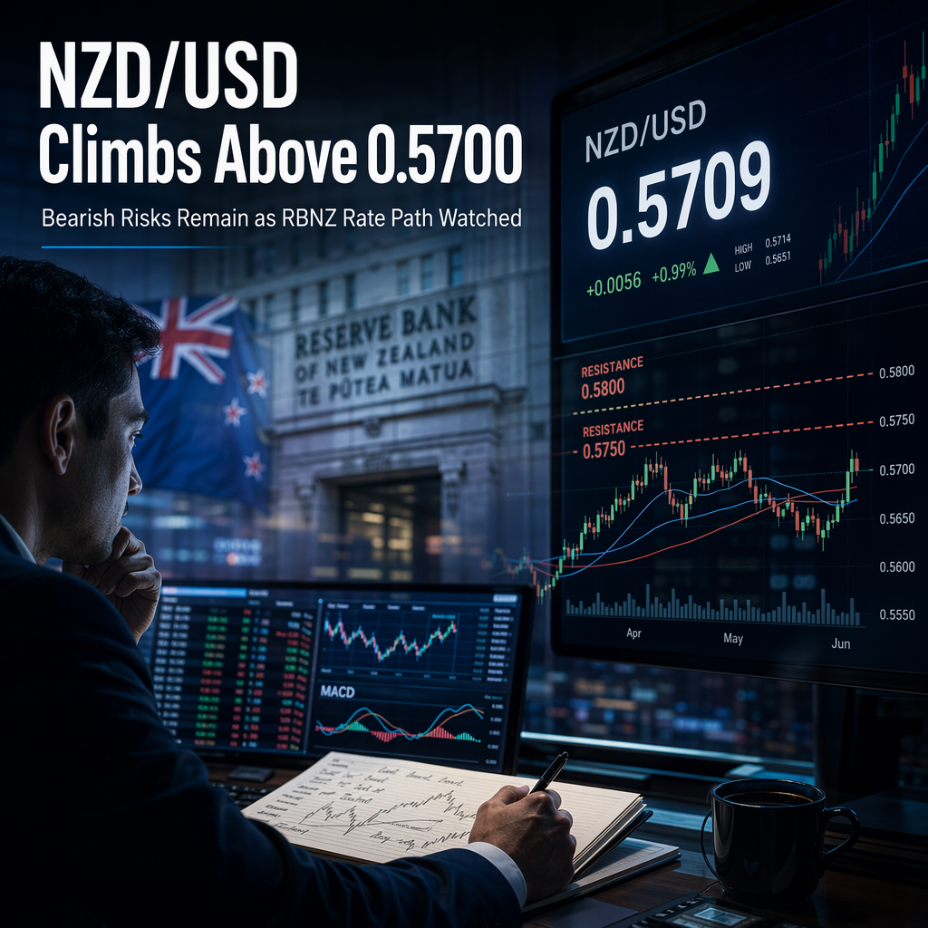 NZD/USD Rebounds Above 0.5700 Amid Bearish Outlook, Eyes on RBNZ Rate Path