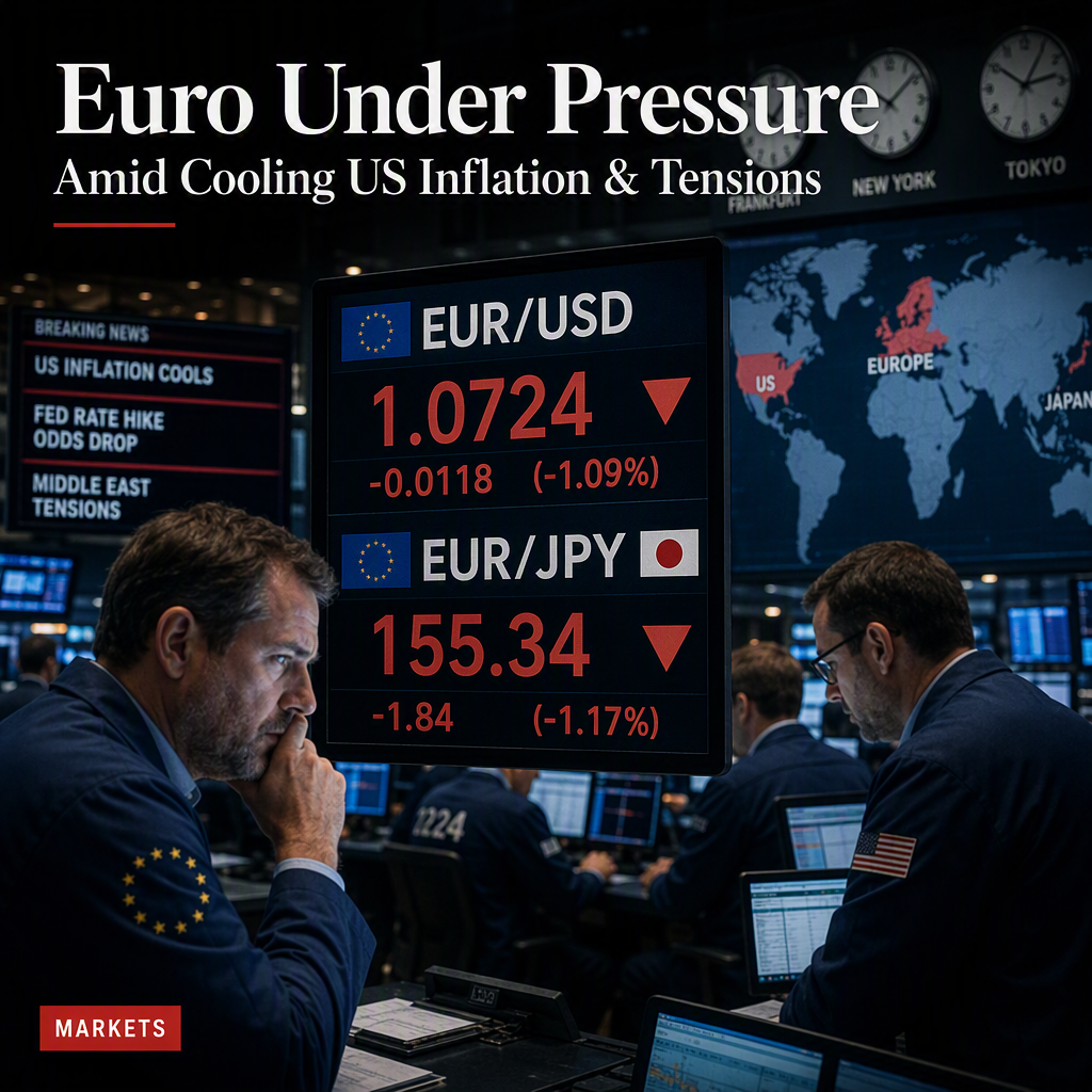 Euro Weakens Against Major Currencies Amid Cooling US Inflation and Geopolitical Tensions