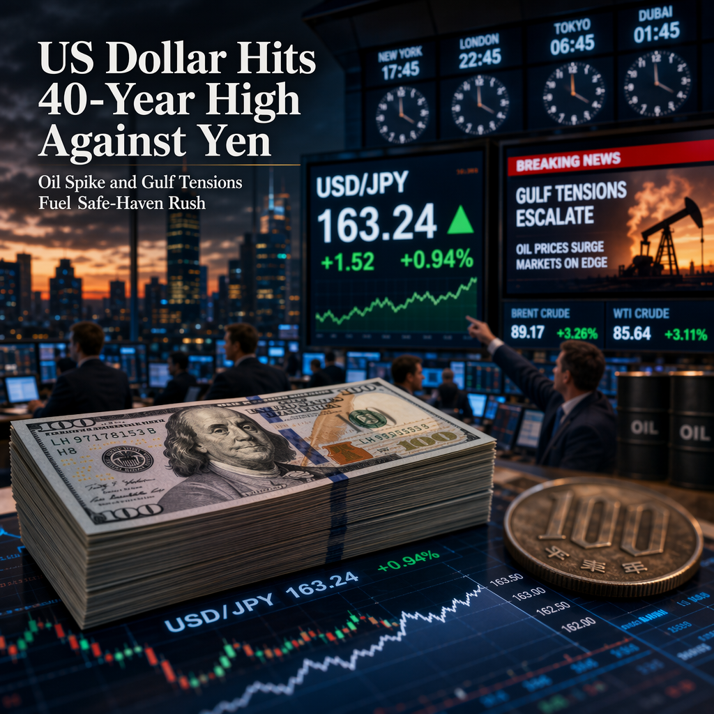 US Dollar Surges to 40-Year High Against Yen Amid Middle East Tensions and Oil Price Spike