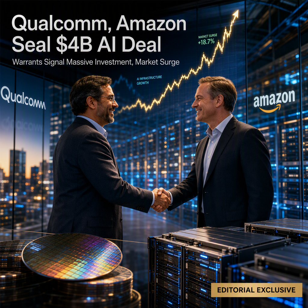 Qualcomm Partners with Amazon in $4 Billion AI Infrastructure Deal, Issues Warrants for Major Stock Purchase