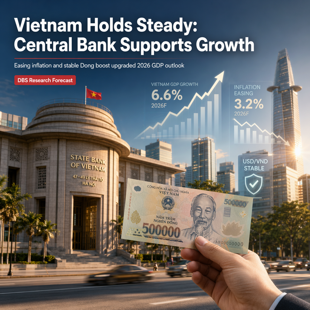 DBS Forecasts Vietnam's Central Bank to Maintain Supportive Policy Amid Easing Inflation and Upgraded GDP Outlook