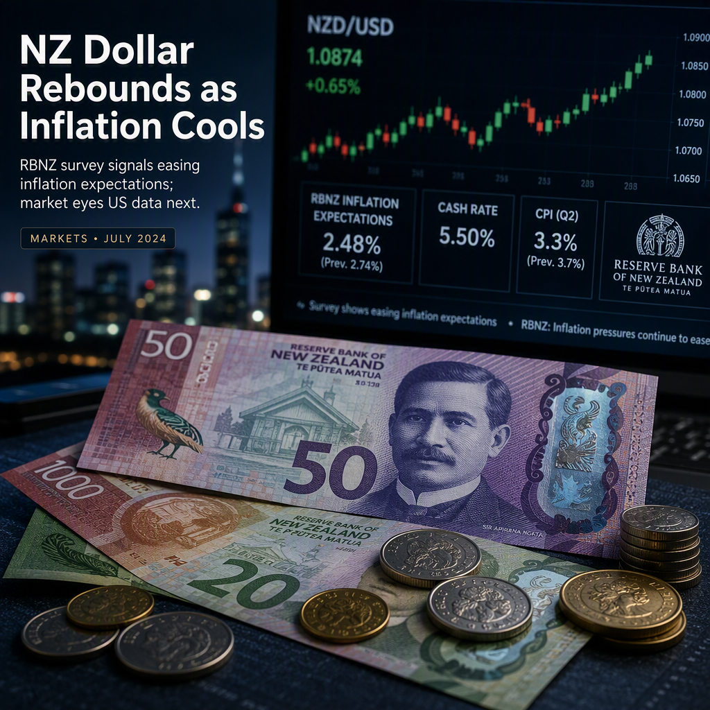 New Zealand Dollar Recovers from Two-Week Lows as RBNZ Survey Signals Easing Inflation Expectations