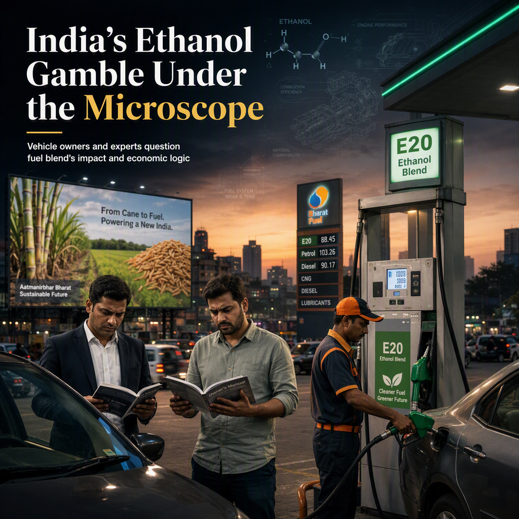 India's Ethanol Fuel Push Faces Scrutiny Over Vehicle Compatibility and Economic Rationale