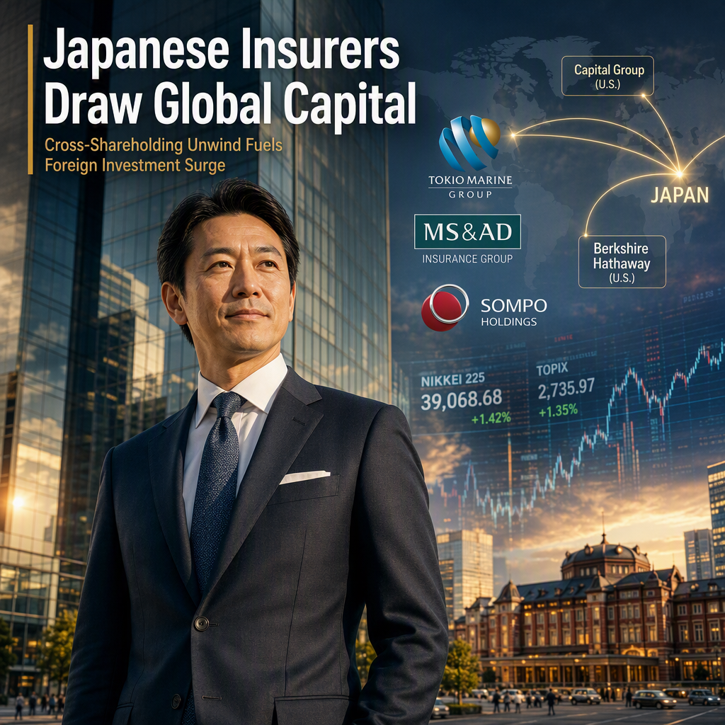 Japanese Insurers Attract Foreign Investors Amid Cross-Shareholding Unwind