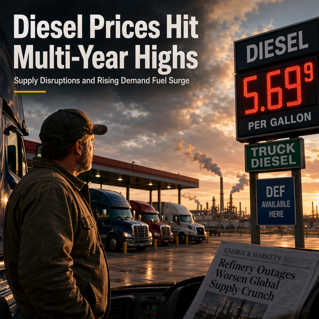Diesel Prices Surge to Highest Since Iran War Amid Global Supply Crunch and Rising Demand