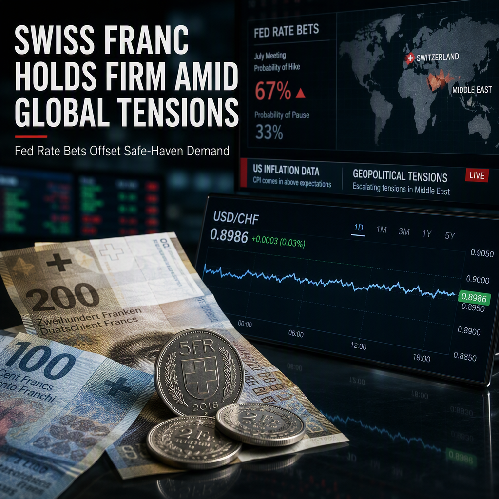 Swiss Franc Holds Steady as Fed Rate Hike Bets Offset Safe-Haven Demand Amid Geopolitical Tensions