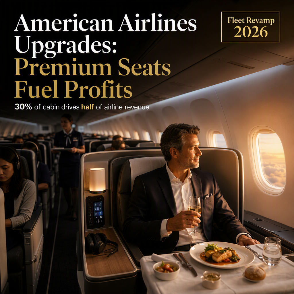 American Airlines Bets Big on Premium Seats as 30% of Cabin Drives Half of Revenue