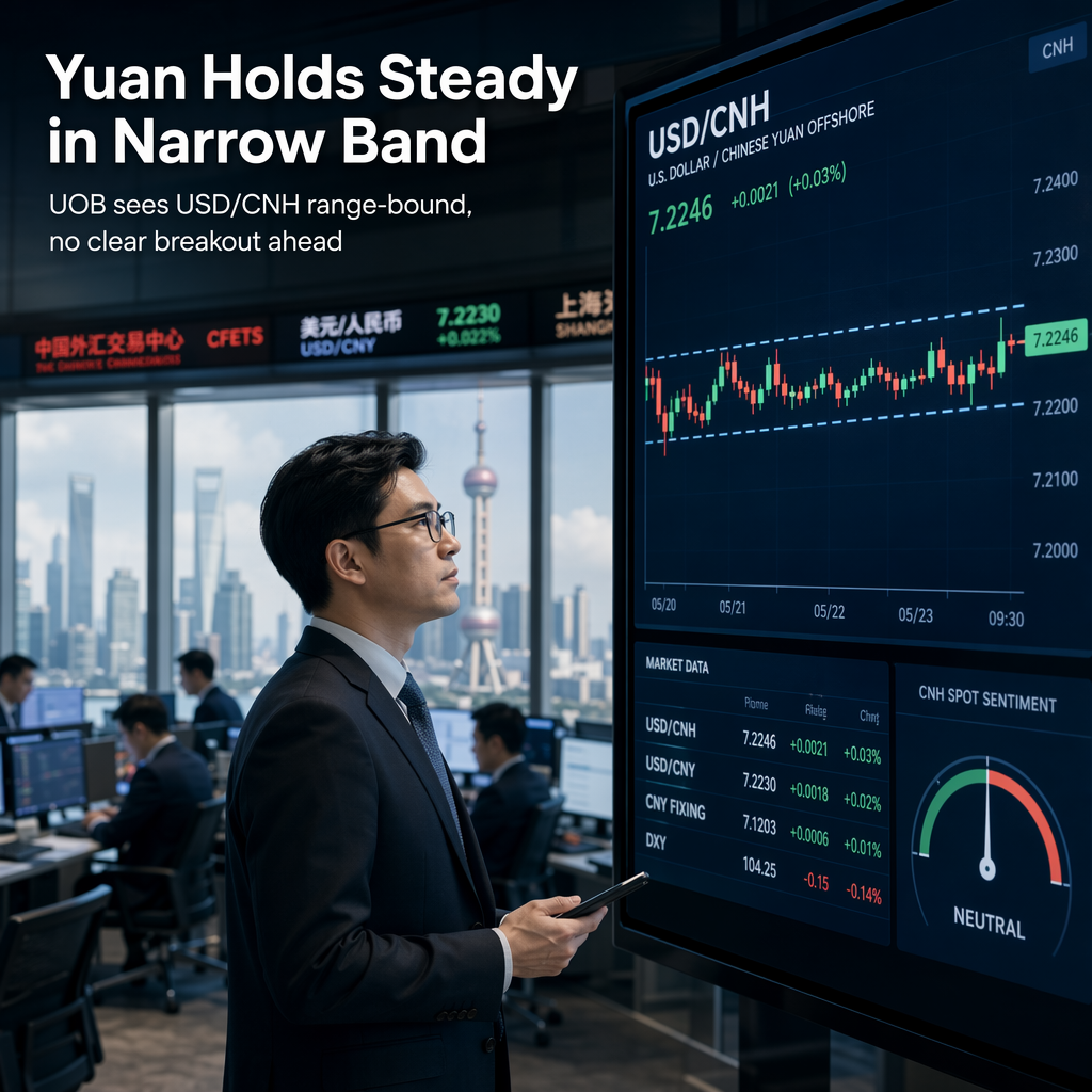 Chinese Yuan Expected to Trade Sideways Against US Dollar Within Defined Range, Says UOB