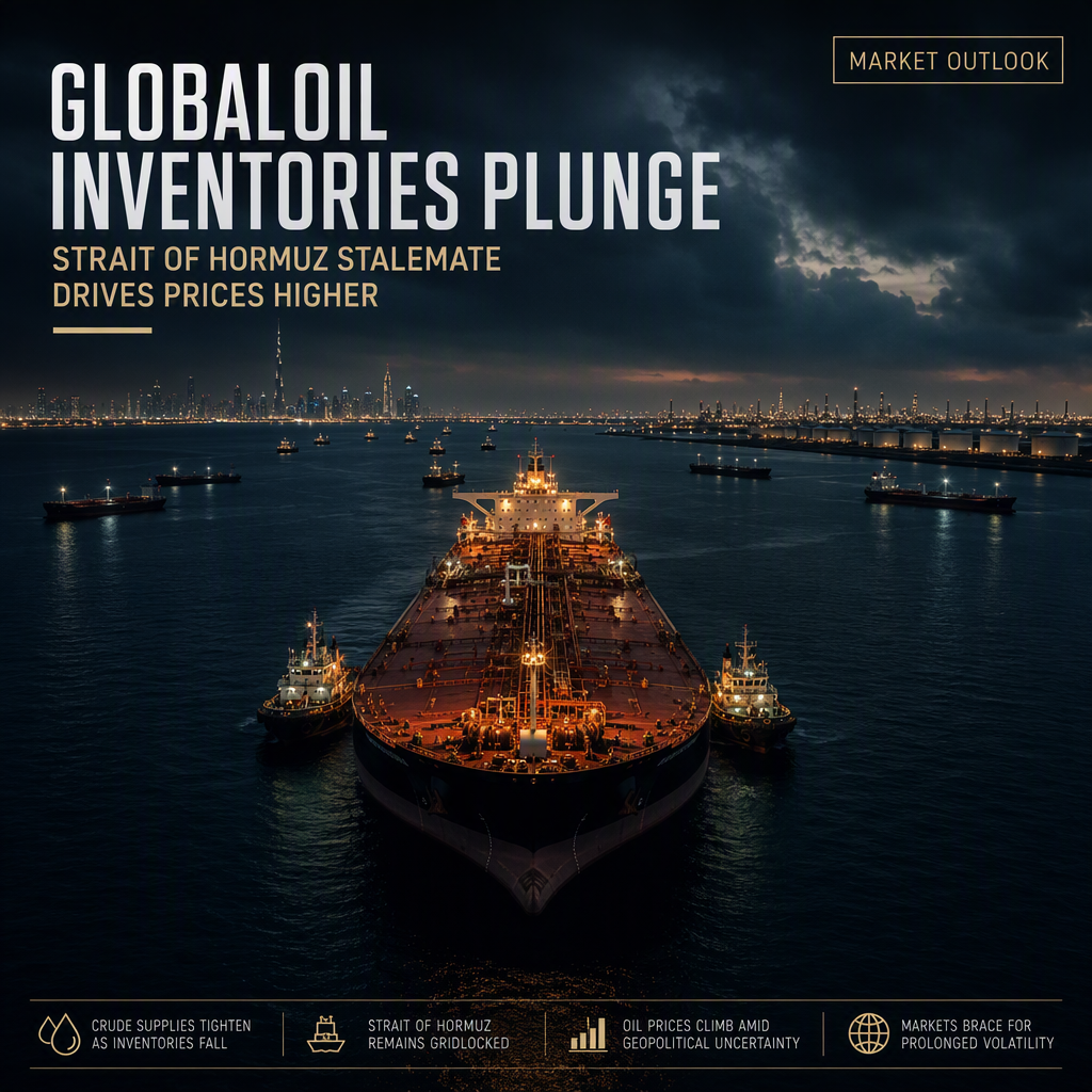 Global Oil Inventories Fall as Hormuz Stalemate Drives Prices Higher