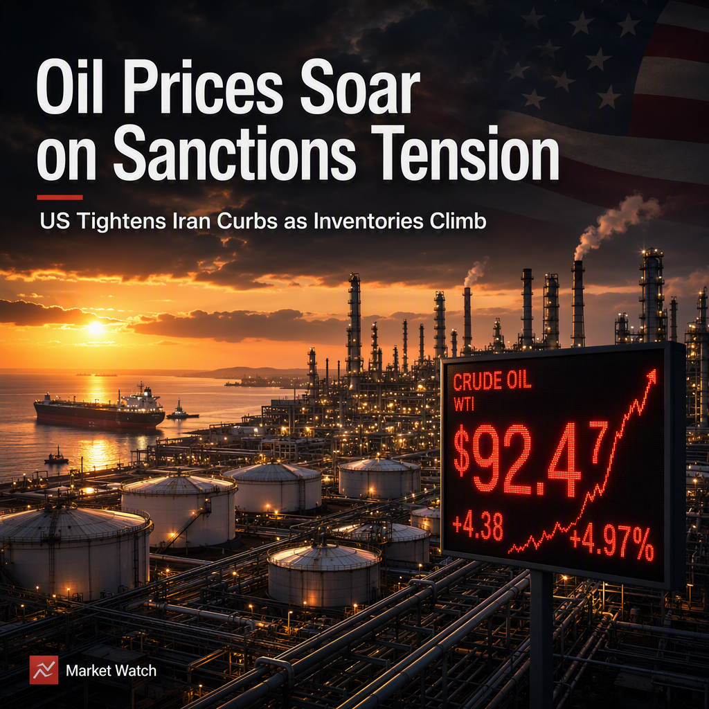 Oil Prices Surge as US Tightens Sanctions on Iran, Inventories Hit Multi-Month Highs