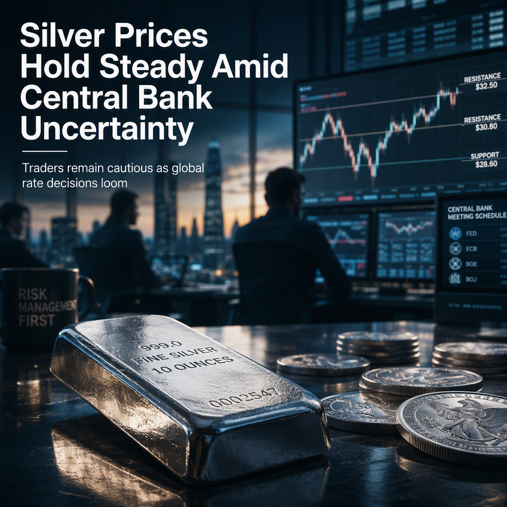Silver Prices Remain Subdued as Traders Await Key Central Bank Decisions