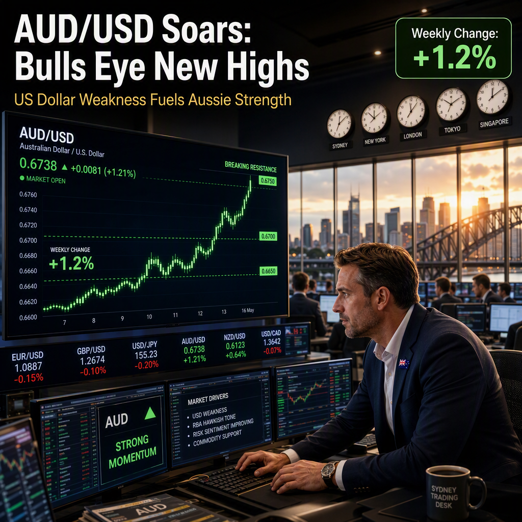 AUD/USD Surges Over 1.2% Weekly as US Dollar Weakens, Bulls Eye YTD High