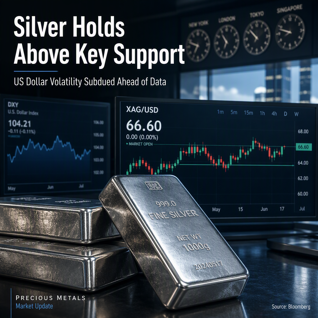 Silver Holds Steady Above Key Support as US Dollar Volatility Remains Subdued Ahead of Economic Data