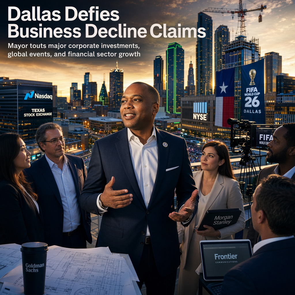 Dallas Mayor Rebuts Claims of Downtown Business Decline Amid Major Corporate Investments
