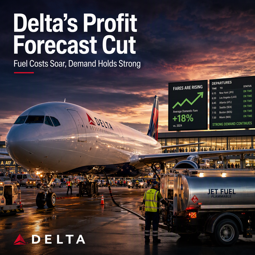 Delta Air Lines Slashes 2026 Profit Outlook Amid Soaring Fuel Costs, Maintains Strong Demand