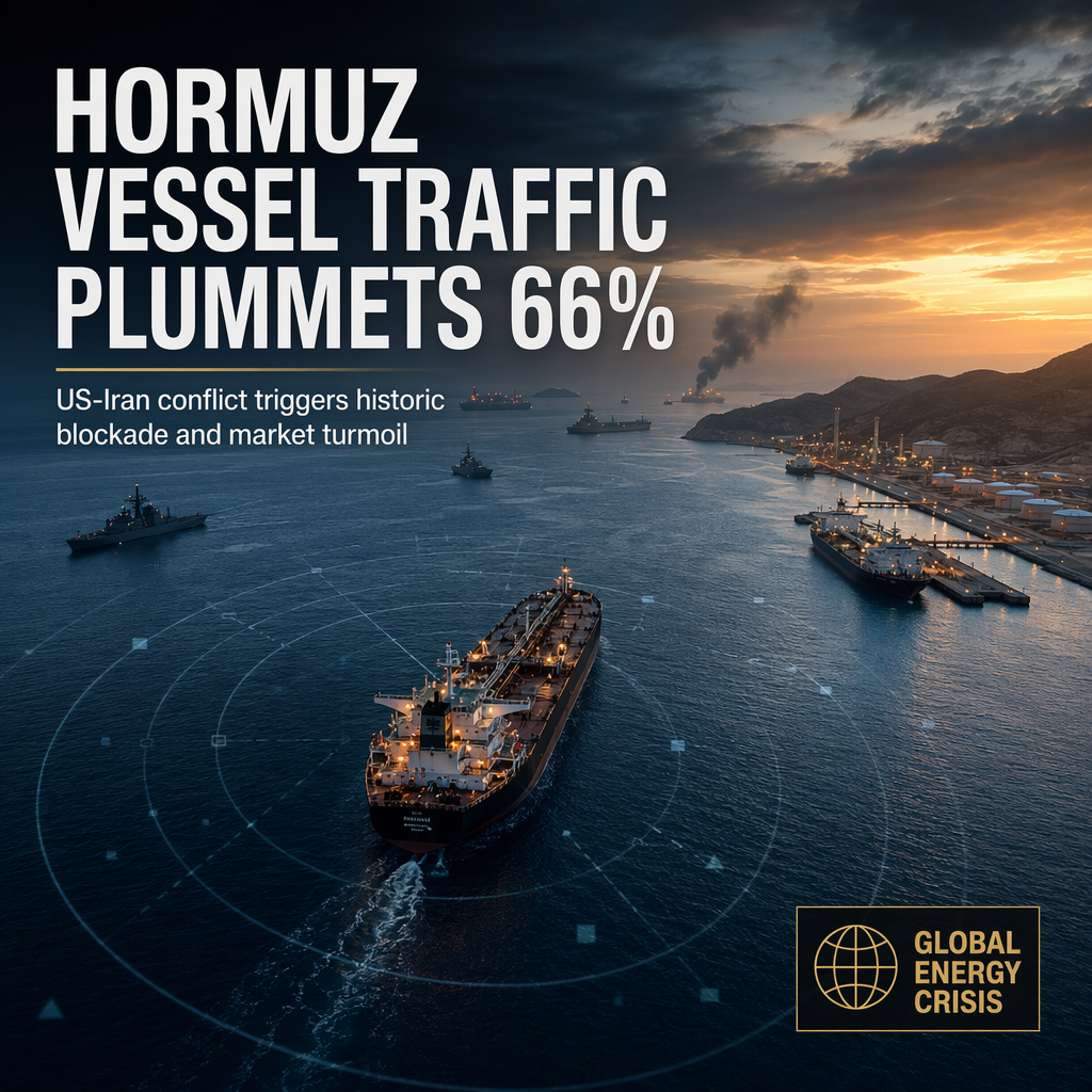 Strait of Hormuz Vessel Traffic Plummets 66% Amid Renewed US-Iran Conflict and Blockade