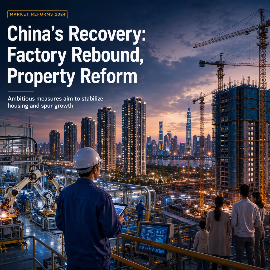 China Eases Factory Slump and Unveils Sweeping Property Market Reforms