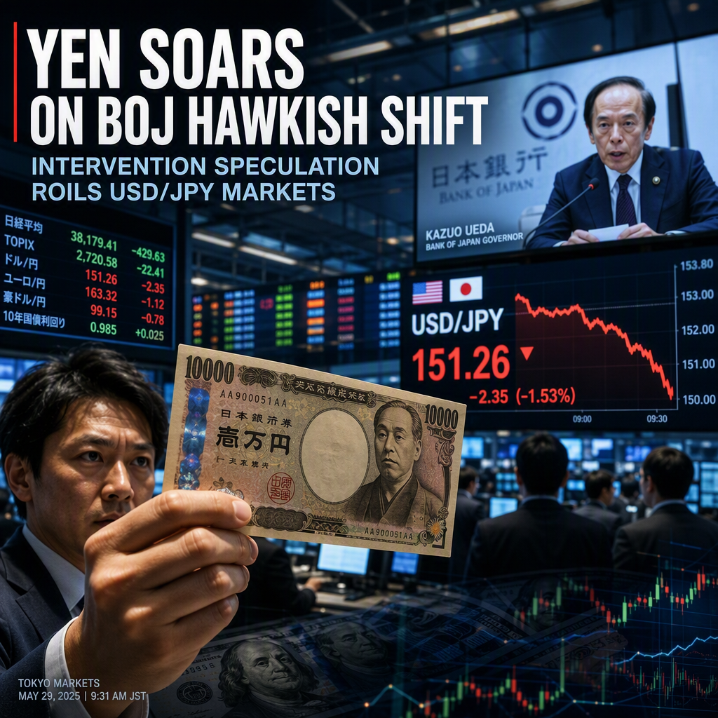 Japanese Yen Surges as BoJ Hawkish Signals Spark Intervention Speculation, USD/JPY Drops Sharply