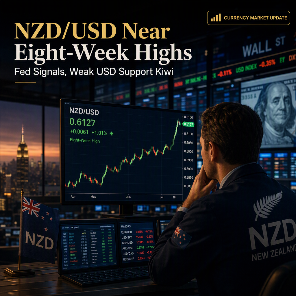 NZD/USD Holds Near Eight-Week Highs as Fed Dovishness and Weak USD Support Kiwi