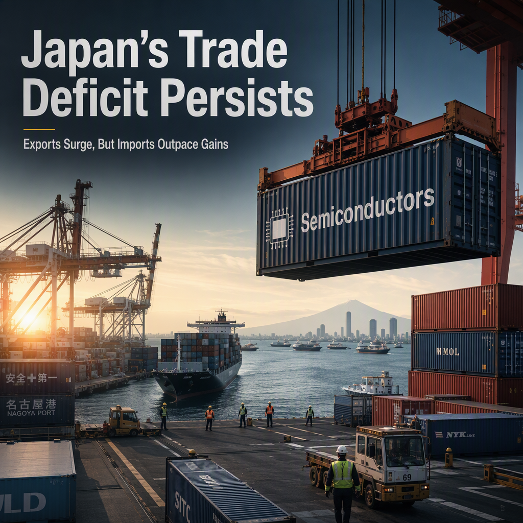 Japan Posts Fourth Consecutive Monthly Trade Deficit in August Despite Export Growth