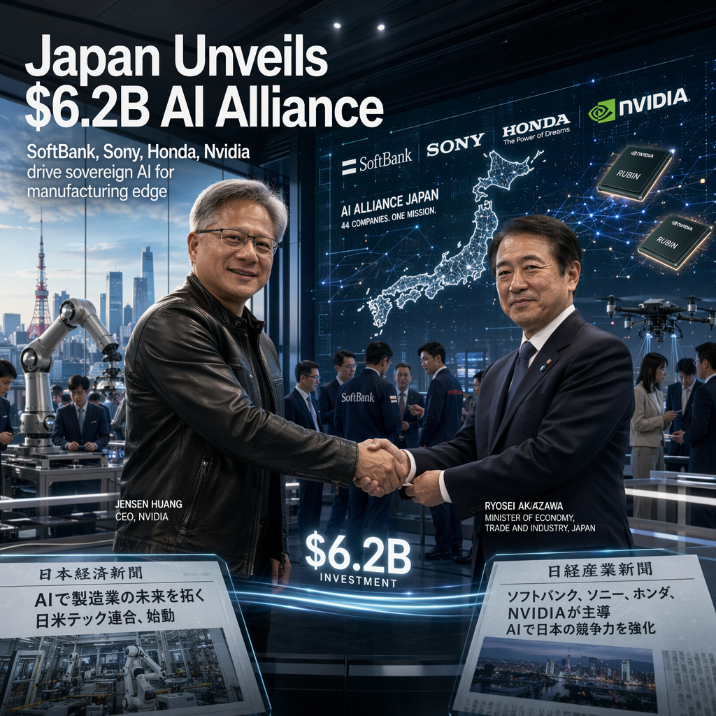 Japan Launches $6.2 Billion AI Consortium with SoftBank, Sony, Honda, and Nvidia to Boost Manufacturing Edge