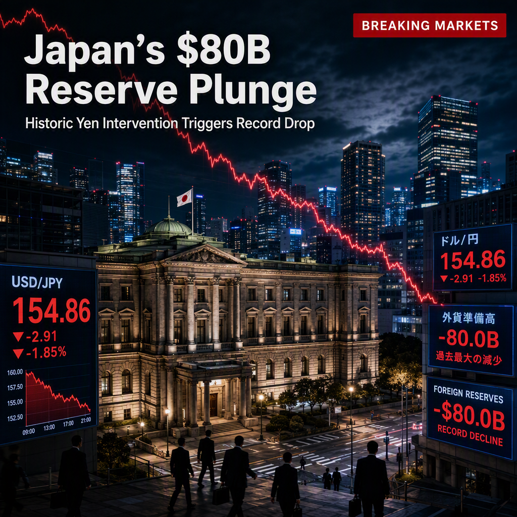 Japan's Foreign Reserves Plunge by Record $80 Billion Amid Historic Yen Intervention