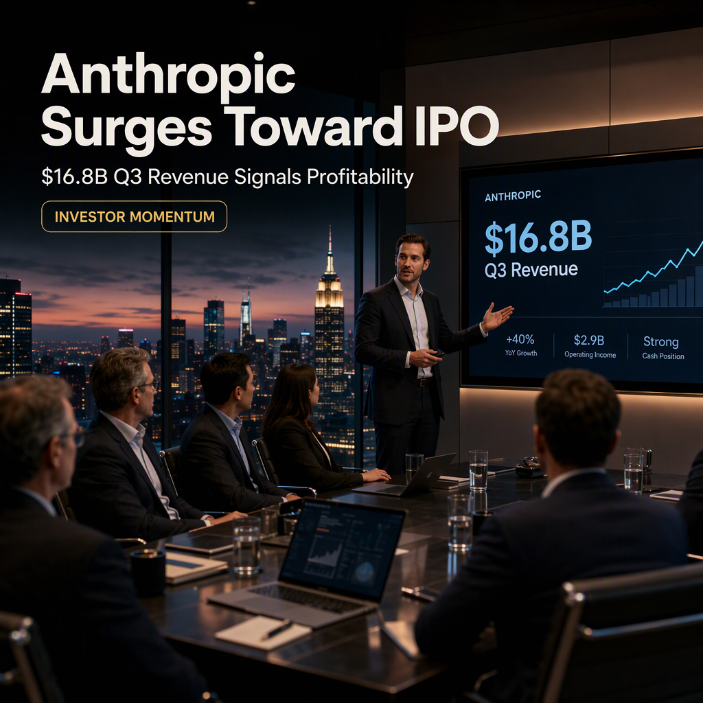 Anthropic Reports $16.8 Billion Q3 Revenue, Signals Profitability Ahead of IPO