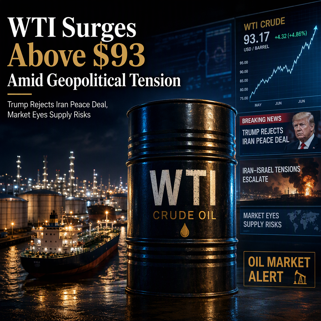 WTI Surges Above $93 as Trump Rejects Iran Peace Deal, Geopolitical Risks Intensify