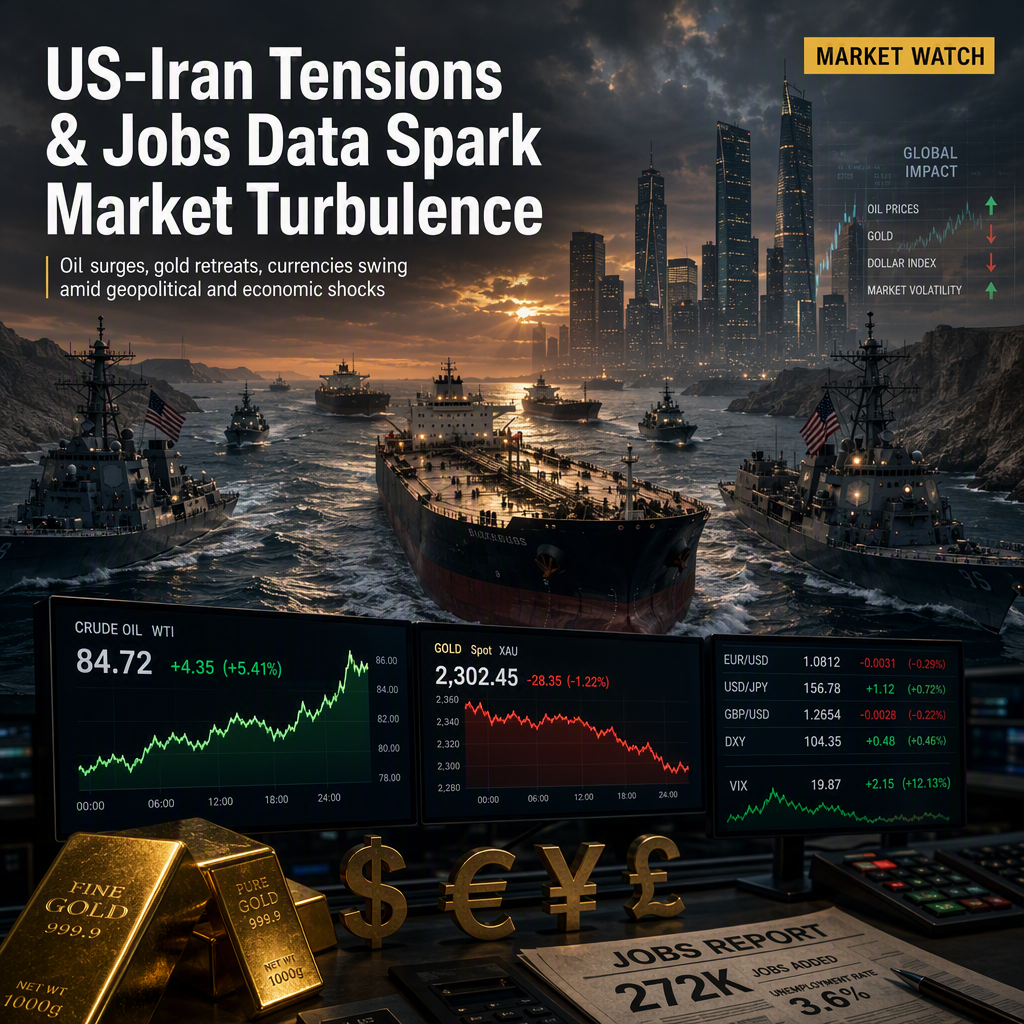 Escalating US-Iran Tensions and Strong US Jobs Data Drive Volatility Across Currencies, Oil, and Gold