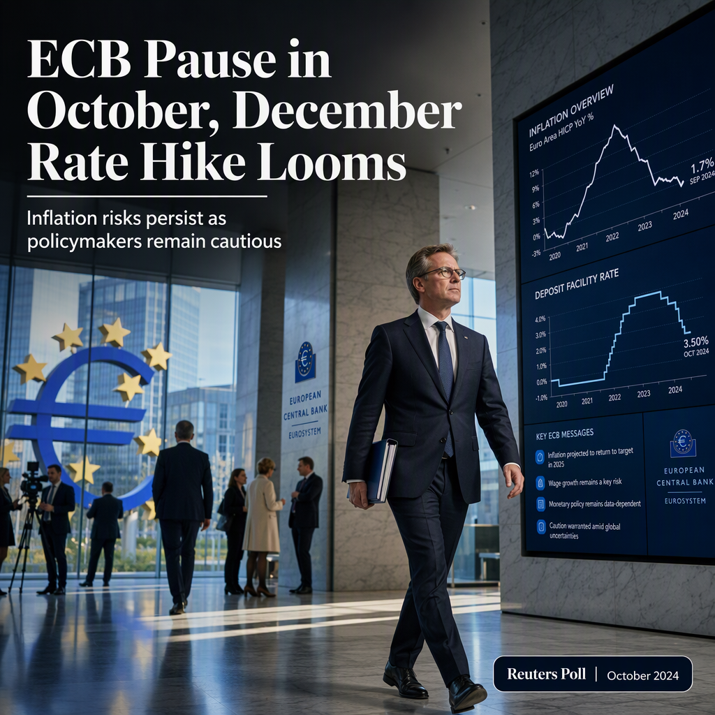 ECB Expected to Pause in October, Eyes December Rate Hike Amid Persistent Inflation Risks