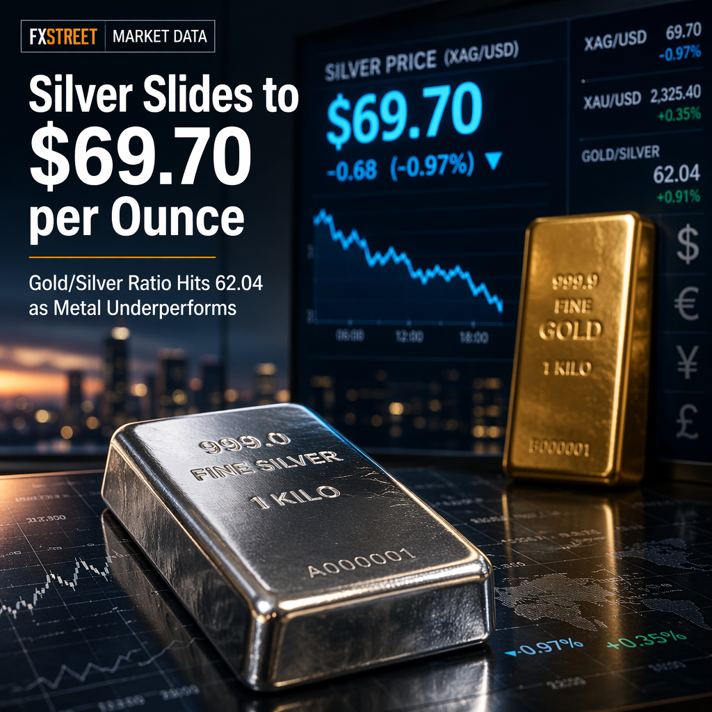 Silver Prices Decline to $69.70 per Ounce, Gold/Silver Ratio Rises