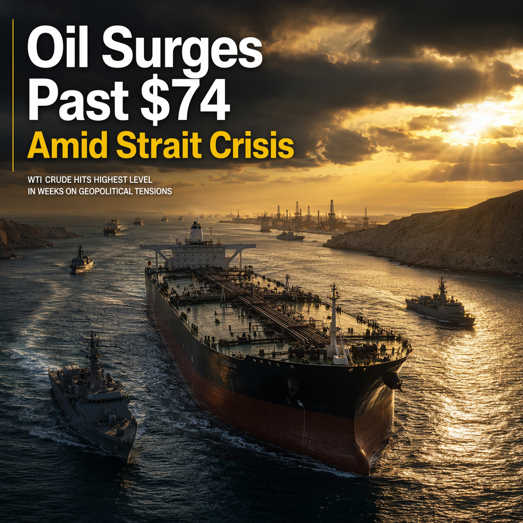 WTI Crude Oil Rises Above $74 Amid US-Iran Tensions and Strait of Hormuz Closure