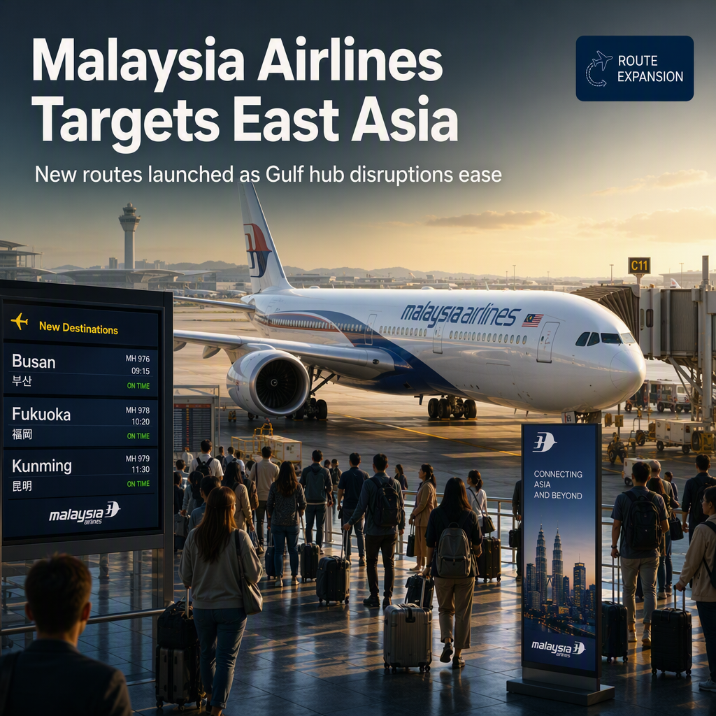 Malaysia Airlines Expands East Asian Routes as Gulf Hub Disruptions Subside