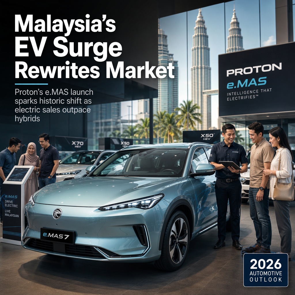 Malaysian EV Sales Surpass Hybrids for First Time, Driven by Proton's e.MAS Launch