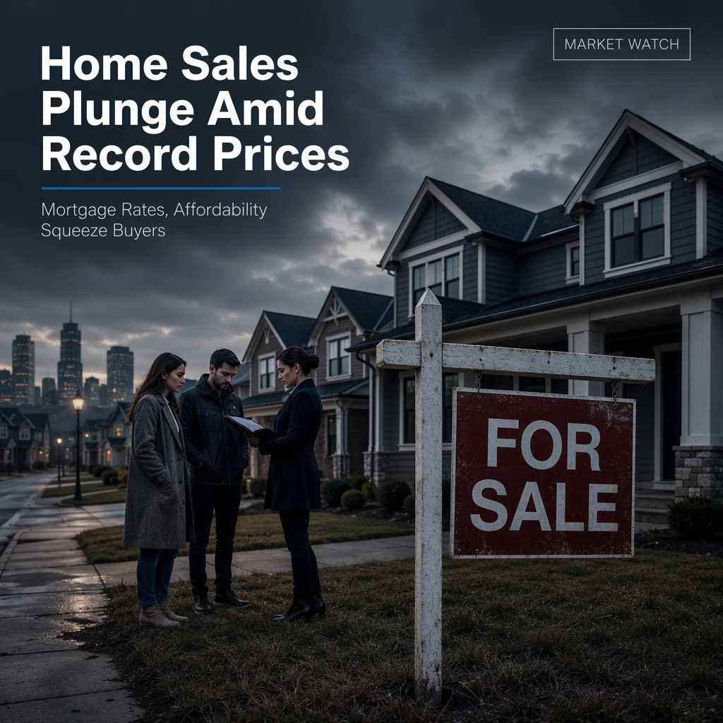 US Pending Home Sales Drop 5.4% in June as High Mortgage Rates and Record Prices Weigh on Market