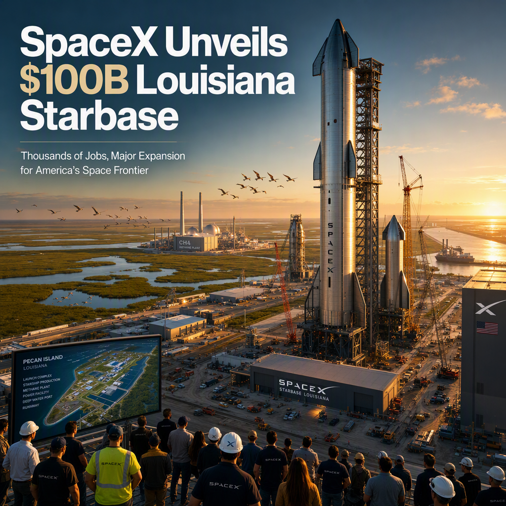 SpaceX Announces $100 Billion Louisiana Starbase, Promising Thousands of Jobs and Major Expansion