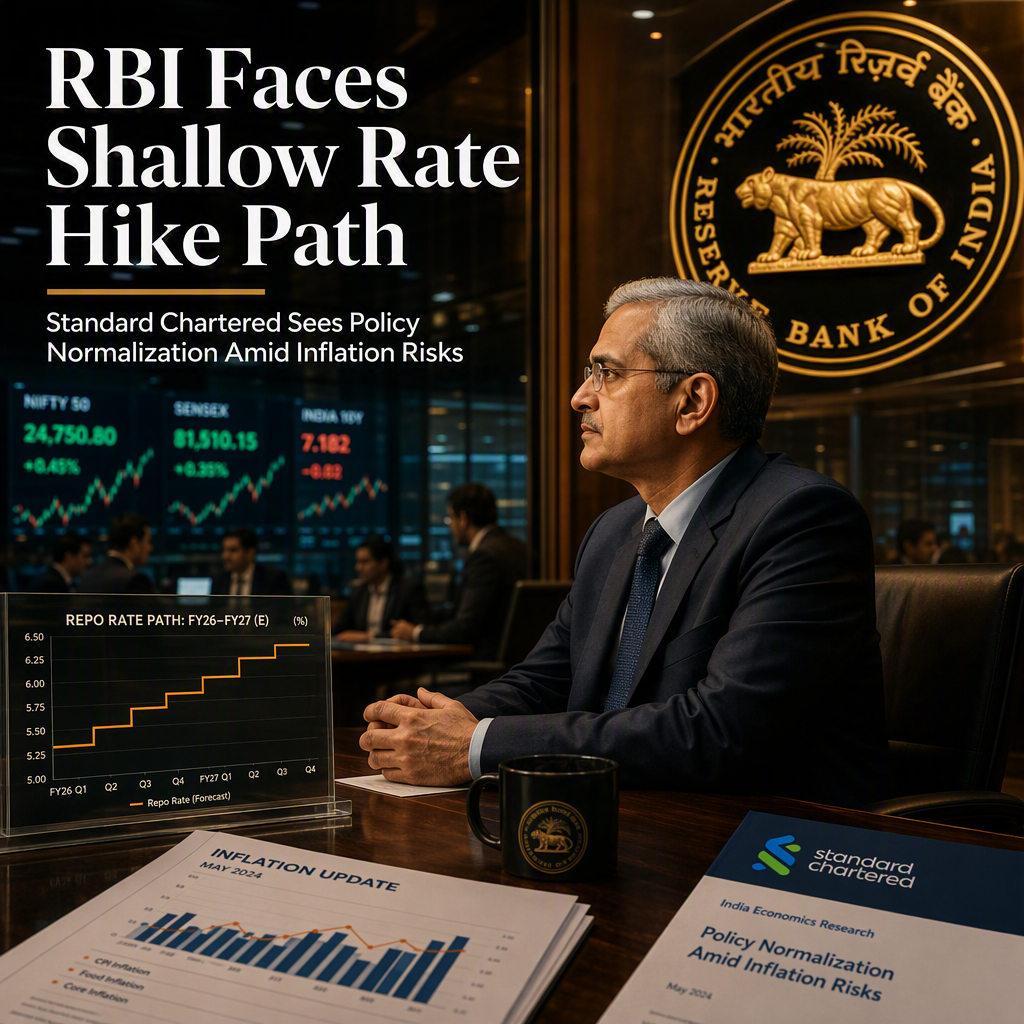 Standard Chartered Expects RBI to Deliver Shallow Rate Hikes in FY27 Amid Inflation Risks