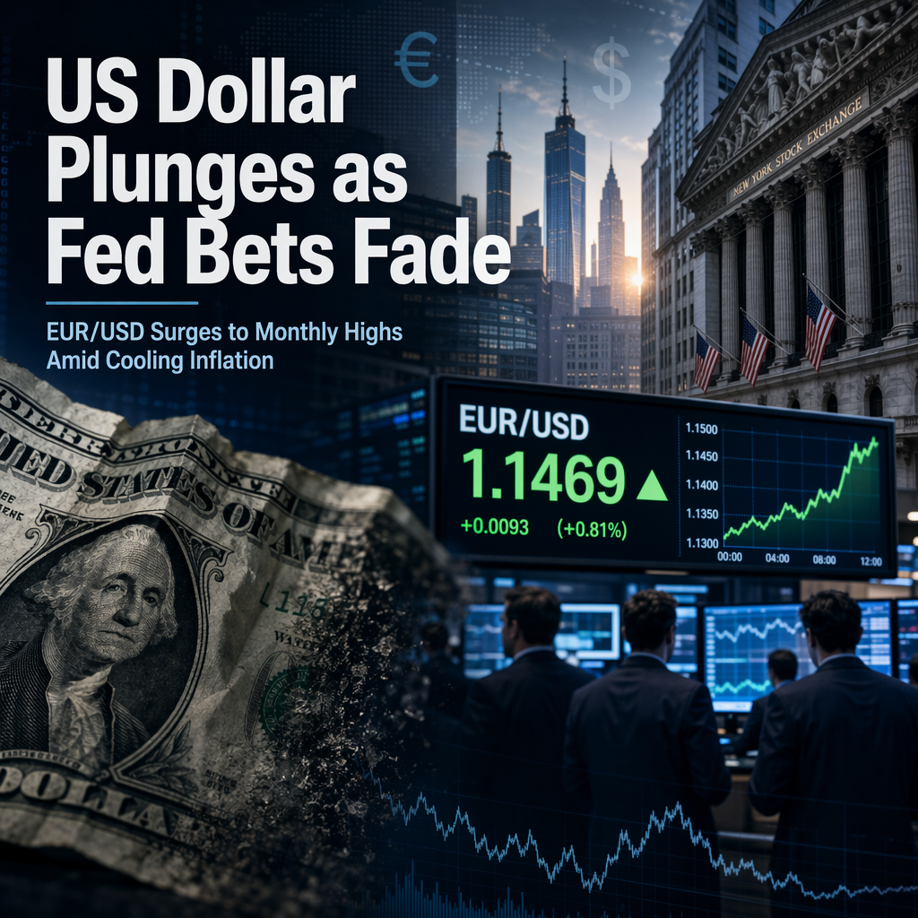 US Dollar Slides as Fed Rate Hike Bets Fade, Boosting EUR/USD to Monthly Highs