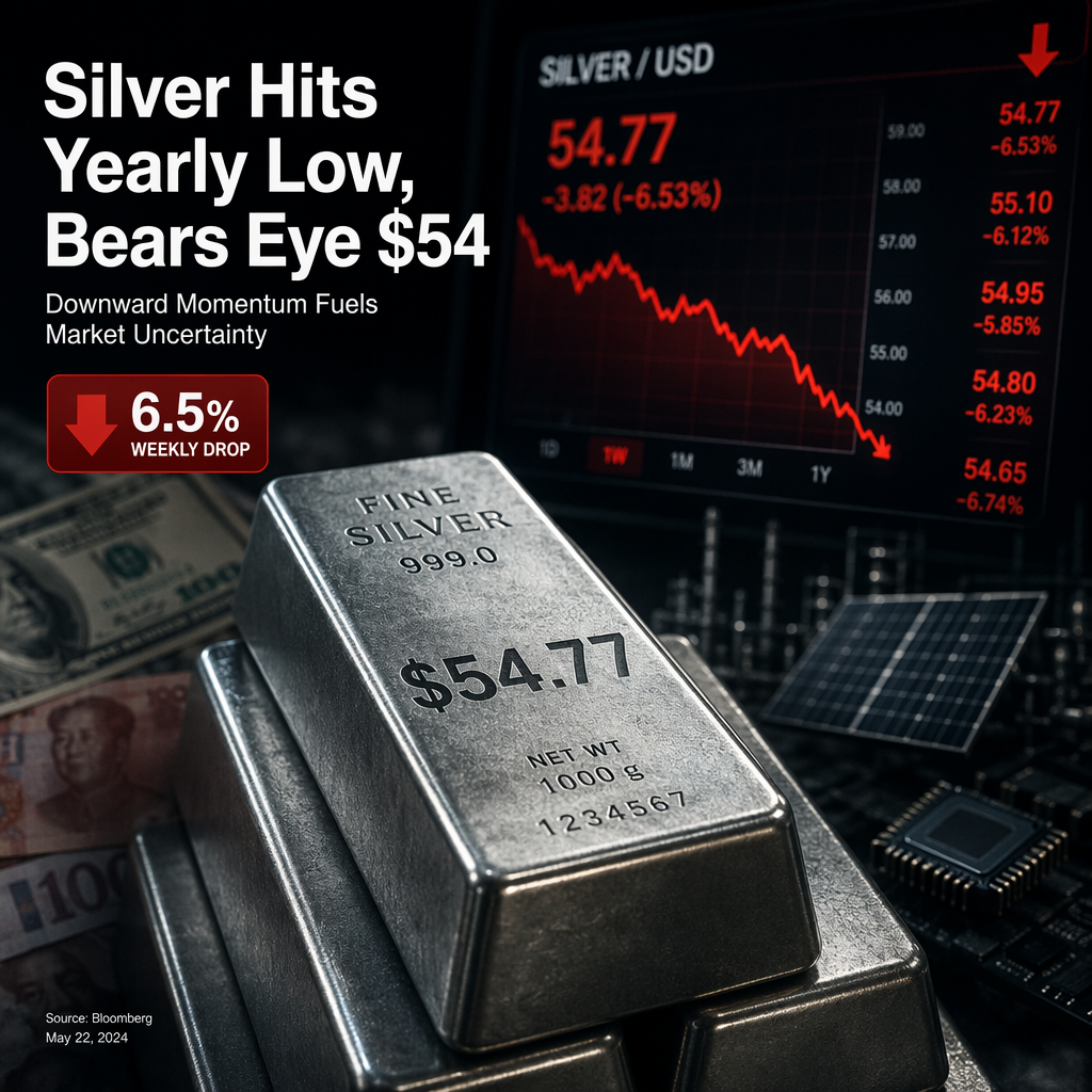 Silver Hits Fresh Year-to-Date Low, Bears Target $54 Breakdown Amid Downward Momentum