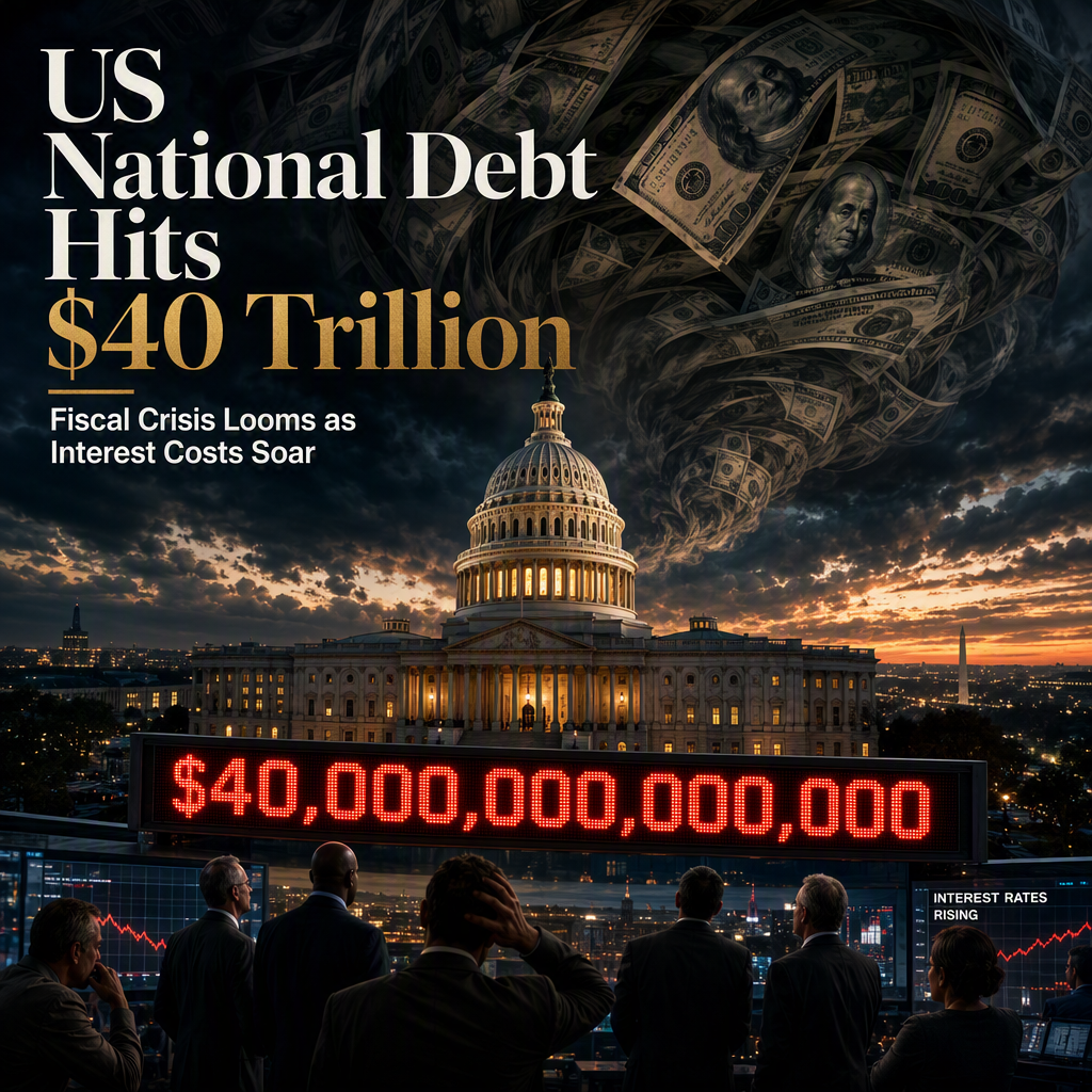 US National Debt Surpasses $40 Trillion, Raising Alarms Over Fiscal Sustainability