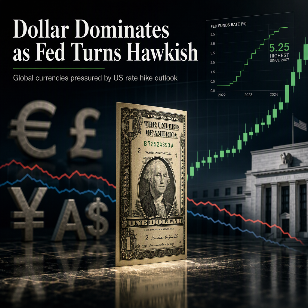 US Dollar Strengthens as Fed Signals Further Rate Hikes, Pressuring Major Currencies