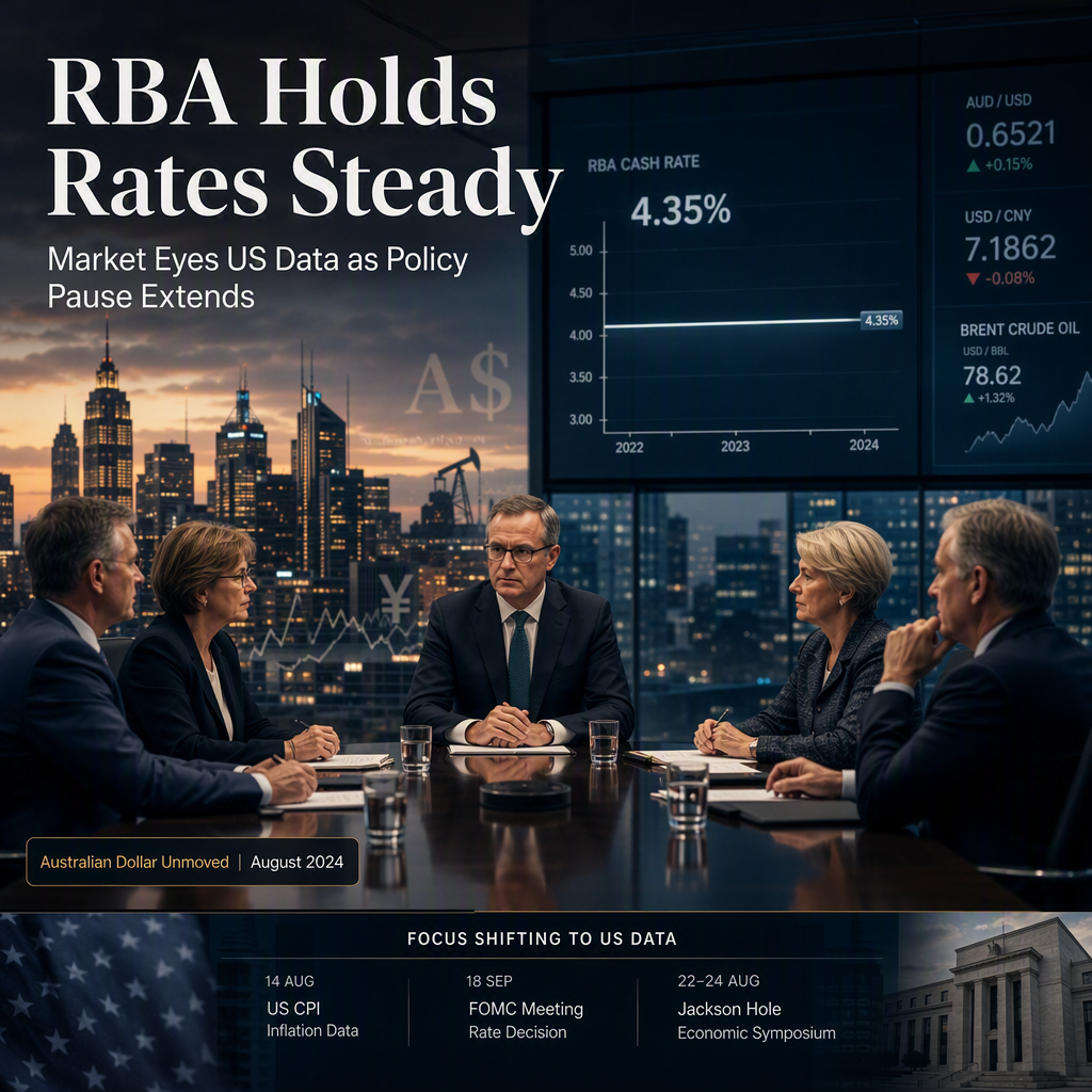 RBA Holds Rates Steady Amid Prolonged Policy Pause, Market Focus Shifts to US Data